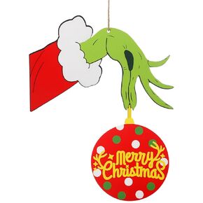 Christmas Decorations Door Hanging Sign,Wooden Merry Christmas Tree Ornaments Door Sign for Wall Indoor Holiday Home Party Decor