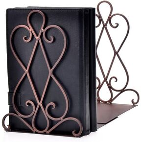 Metal Book Ends Luxury Bookends, Retro Organizer Stand, Desk Holder School Liberary Bookshelf Decorative Bookend w/Padding (Set of2) White in Kuwait