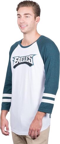 Ultra Game Men's Standard Raglan Baseball 3/4 Long Sleeve Tee Shirt, White, Medium in Saudi Arabia