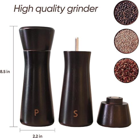Mini Salt and Pepper Grinder Set,4 Inch Refillable Pepper Grinder for Adjustable Coarseness,Premium Stainless Steel Spice Mill,Portable Salt Mills for RV Travel Grinder Sets (2 Pack) in Saudi Arabia