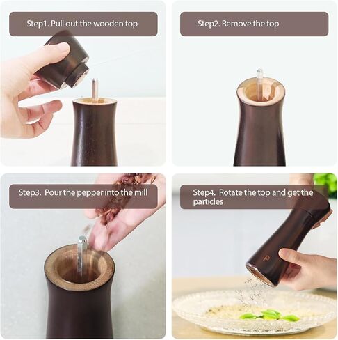 Mini Salt and Pepper Grinder Set,4 Inch Refillable Pepper Grinder for Adjustable Coarseness,Premium Stainless Steel Spice Mill,Portable Salt Mills for RV Travel Grinder Sets (2 Pack) in Saudi Arabia