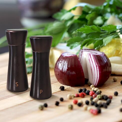 Mini Salt and Pepper Grinder Set,4 Inch Refillable Pepper Grinder for Adjustable Coarseness,Premium Stainless Steel Spice Mill,Portable Salt Mills for RV Travel Grinder Sets (2 Pack) in Saudi Arabia
