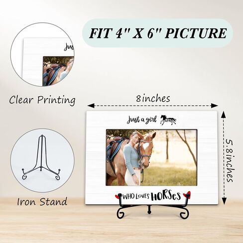 Horse Memorial Photo Frame Gifts, You Left Your Hoof Prints Wooden Picture Frame With Stand, Remembrance Frame Gifts For Horse Owner Horse Lover Cowgirls, Passing Away Gifts For Loss Of Horse -52 in Kuwait