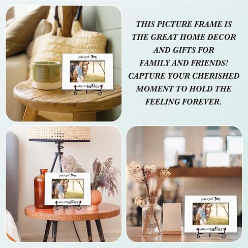 Horse Memorial Photo Frame Gifts, You Left Your Hoof Prints Wooden Picture Frame With Stand, Remembrance Frame Gifts For Horse Owner Horse Lover Cowgirls, Passing Away Gifts For Loss Of Horse -52 in Kuwait