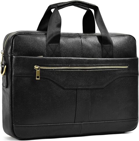 حقائب جلدية مقاس 15.6 بوصة، حقائب كمبيوتر محمول، حقائب عمل، حقيبة مكتب للسفر، حقيبة يد للكمبيوتر، حقيبة كتف للرجال (3316-بني) in Kuwait