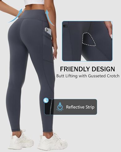 سراويل نسائية مبطنة بالصوف للجري والمشي لمسافات طويلة مقاومة للماء عالية الخصر سراويل شتوية حرارية سراويل يوجا بجيوب بسحاب in Kuwait