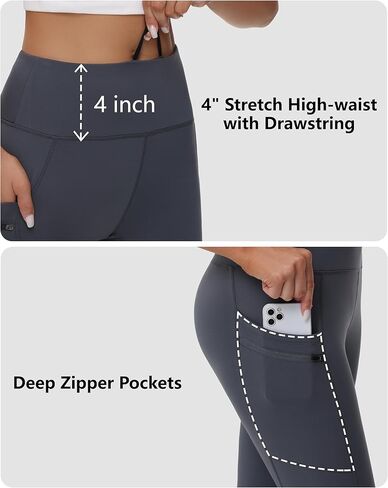 سراويل نسائية مبطنة بالصوف للجري والمشي لمسافات طويلة مقاومة للماء عالية الخصر سراويل شتوية حرارية سراويل يوجا بجيوب بسحاب in Kuwait