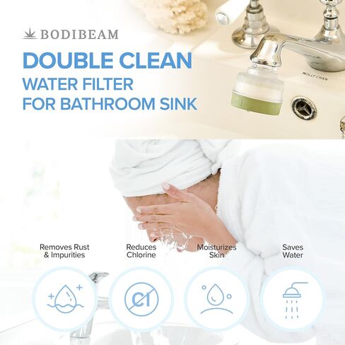 [6 Months Set] Water Filter for Sink Faucet and Replacement Set, Sink Water Filter, Vitamin C Gel, NSF Certified - Removes Impurities, Chlorine and Rust - Skin Hydration, Made in Korea in Saudi Arabia