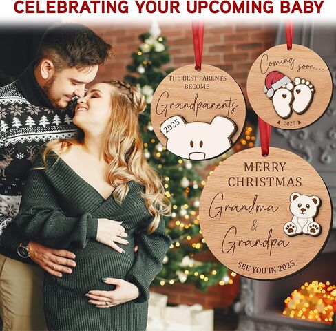 Pregnancy Gifts for Expecting Mom Dad - Pregnancy Announcement for Husband Wife Family - Baby Announcement Gifts, Pregnant Mom Gifts, Gender Reveal Gifts - New Mom Dad, Mom to Be, New Parents Ornament in Saudi Arabia