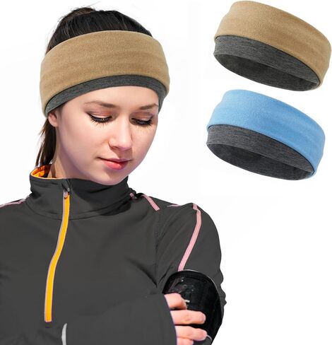 Sukeen Ear Warmer Headband for Women 2 Pack, Soft Warm Winter Headband for Women, Ear Warmers Ear Muffs for Winter, Running Headband for Women Cold Weather Sports Cycling Walking, Black Red in Saudi Arabia