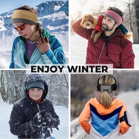 Sukeen Ear Warmer Headband for Women 2 Pack, Soft Warm Winter Headband for Women, Ear Warmers Ear Muffs for Winter, Running Headband for Women Cold Weather Sports Cycling Walking, Black Red in Saudi Arabia