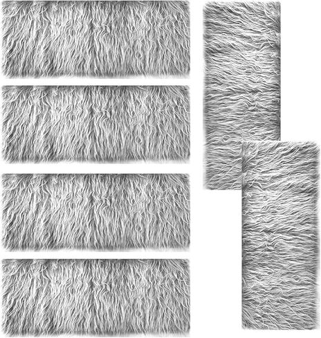 Faux Fur Fabric Christmas Winter Squares Shaggy Fur Fabric Patches White 10x15 Inch for DIY Craft Hobby Halloween Winter Costume Decoration in Saudi Arabia