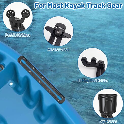 Kayak Track, 10.4 inch Kayak Low Profile Track, Kayak Gear Track Mount Accessories for Fishing Rod Holder, Cup Holder, Anchor Cleats, 2 Pack in Kuwait