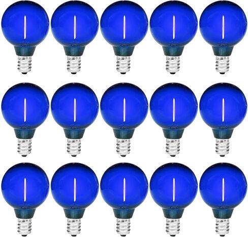 25 Pack G40 LED Red Light Bulb Green Light Bulb, 1 Watt Colored Light Bulbs String Light Bulbs Plastic Shatterproof E12 Base Outdoor Replacement Christmas Halloween Light Bulbs, 120 Volt in Saudi Arabia