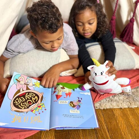 The Tooth Brigade Book and Rebel Dinosaur Tooth Fairy Pillow Bundle, Interactive Set Includes 8" Plush Toy with Lost Tooth Pocket and The Tooth Fairy's Best Day Ever! Hardcover Book in Kuwait