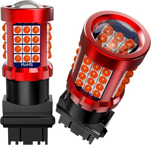 3156 3157 لمبة LED حمراء لمصابيح الفرامل الخلفية، 4114 3057 4157 3457 4057 لمبات LED 3030 SMD مع جهاز عرض عالي الدقة، ضوء خلفي للفرامل الخلفية للدراجات النارية والسيارات والشاحنات، حزمة من 2 in Saudi Arabia