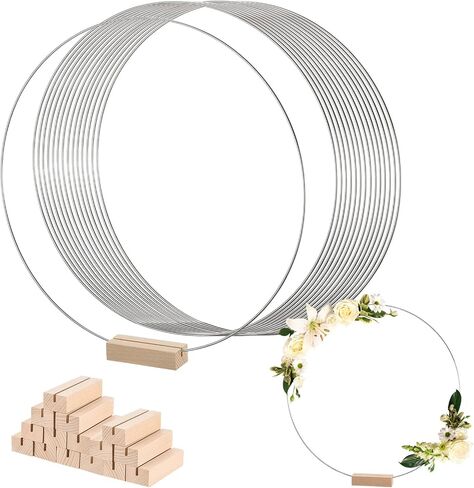 MECCANIXITY Metal Floral Hoop 12 Inch Wreath Rings Centerpiece Table Decorations Gold Tone for DIY Wedding Birthday Party Events 15 Set in Saudi Arabia