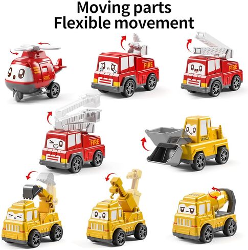 TEMI Toddler Pull Back Car Toys for 1 2 3 Year Old Boy Girl, 12 Pieces Baby Toy Cars with Play Mat/Storage Bag, Baby Toys 12-18 Months, Birthday Gifts for Toddler Toys Age 1-2 in Kuwait