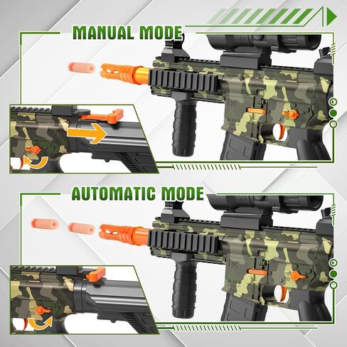 Electric Soft Bullet Toy Gun for Boys, Auto-Manual Shell Ejecting Toy Foam Blasters & Guns with 80 Soft Darts, Shooting Games Educational Toys for 6, 8,12,14+ Kids, for Kids in Saudi Arabia