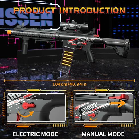Electric Soft Bullet Toy Gun for Boys, Auto-Manual Shell Ejecting Toy Foam Blasters & Guns with 80 Soft Darts, Shooting Games Educational Toys for 6, 8,12,14+ Kids, for Kids in Saudi Arabia