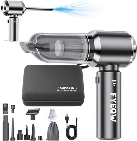 Car Vacuum Portable Cordless - Handheld Vacuum cordless 3 In 1 High Power - Brushless Motor 15000PA, PC Compressed Air Duster Super Suction Vacuum with 35 Minutes Endurance for Car ，Home ，Office in Saudi Arabia
