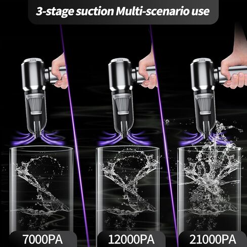 Car Vacuum Portable Cordless - Handheld Vacuum cordless 3 In 1 High Power - Brushless Motor 15000PA, PC Compressed Air Duster Super Suction Vacuum with 35 Minutes Endurance for Car ，Home ，Office in Saudi Arabia