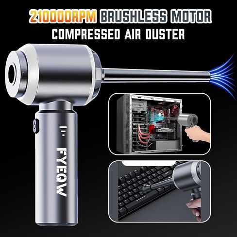 Car Vacuum Portable Cordless - Handheld Vacuum cordless 3 In 1 High Power - Brushless Motor 15000PA, PC Compressed Air Duster Super Suction Vacuum with 35 Minutes Endurance for Car ，Home ，Office in Saudi Arabia