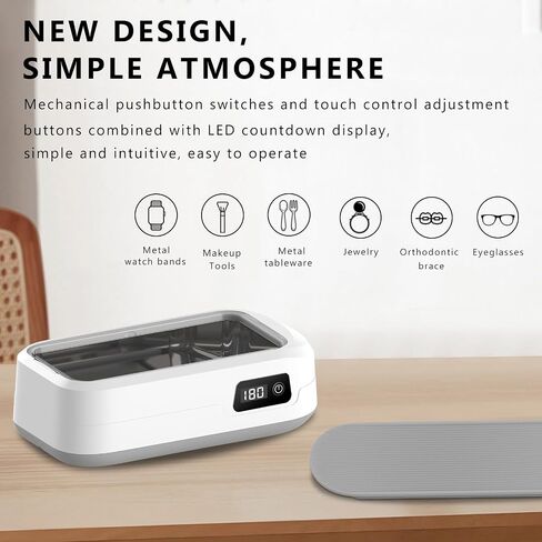 High-Efficiency Ultrasonic Jewelry Cleaner, 40W 640ml 48KHz Portable Professional Ultrasonic Cleaner for Jewelry, Eyeglass, Watches, Dentures, Ring, Blade Razor in Saudi Arabia