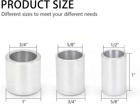 SCOTTCHEN 1-Inch Thick Aluminum Reducing Bushing Arbor Adapters, ID 1/2" OD 5/8" | ID 5/8" OD 3/4" | ID 3/4" OD 1" | ID 1" OD 1-1/4", For Bench Grinding Wheel Sanding Wheel- S/4 in Saudi Arabia