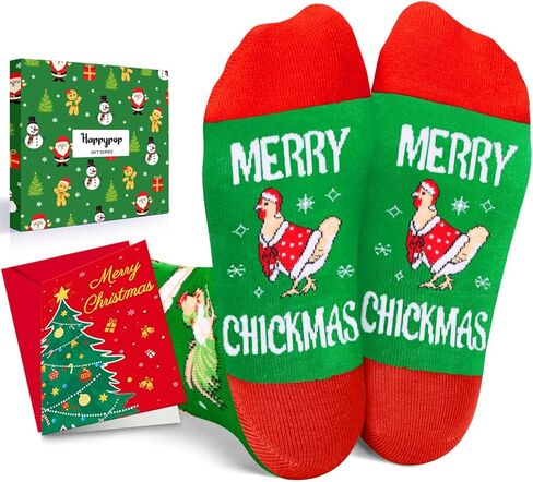HAPPYPOP Christmas Gifts Stocking Socks for Kids - Xmas Stocking Stuffers for Chicken Lovers in Saudi Arabia