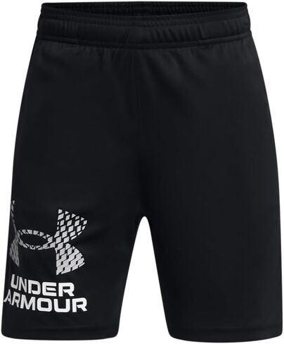 Under Armour Boys' Tech Logo Shorts, (001) Black / / Mod Gray, X-Large Plus in Saudi Arabia