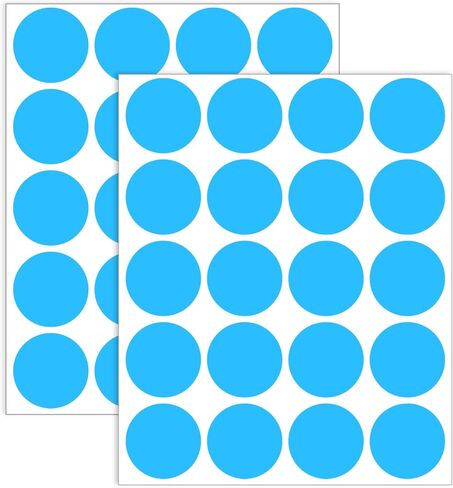 1.5" Round Colored Removable Stickers Labels - 10 Colors,Pack of 600 in Kuwait