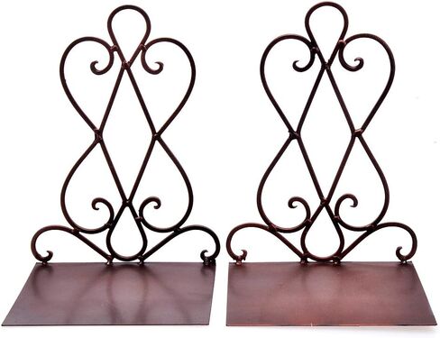 نهايات كتب معدنية فاخرة، حامل منظم قديم، حامل مكتب للمدرسة، رف كتب ليبراري، غلاف مزخرف مع حشوة (مجموعة من 2) أبيض in Kuwait