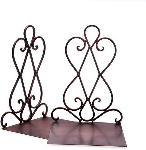 نهايات كتب معدنية فاخرة، حامل منظم قديم، حامل مكتب للمدرسة، رف كتب ليبراري، غلاف مزخرف مع حشوة (مجموعة من 2) أبيض in Kuwait