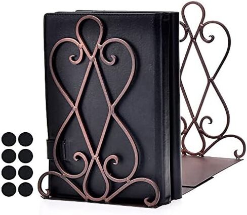 نهايات كتب معدنية فاخرة، حامل منظم قديم، حامل مكتب للمدرسة، رف كتب ليبراري، غلاف مزخرف مع حشوة (مجموعة من 2) أبيض in Kuwait