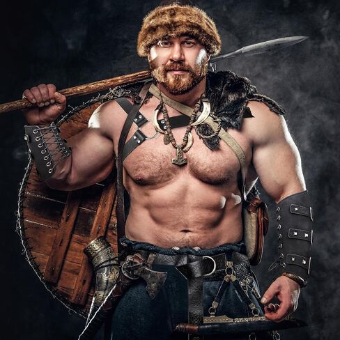 7 Pcs Men's Renaissance Costume Set Medieval Pirate Shirt Viking Shawl Belt Shoulder Armor Sword Bag for Halloween Cosplay in Saudi Arabia