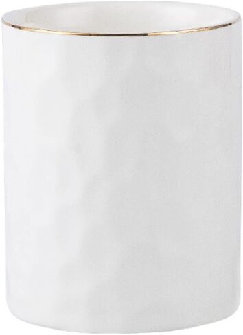 Ceramic Pen Holder Cup Pencil Holder for Desk, Makeup Brush Holder Organizer for Office Home, White in Kuwait