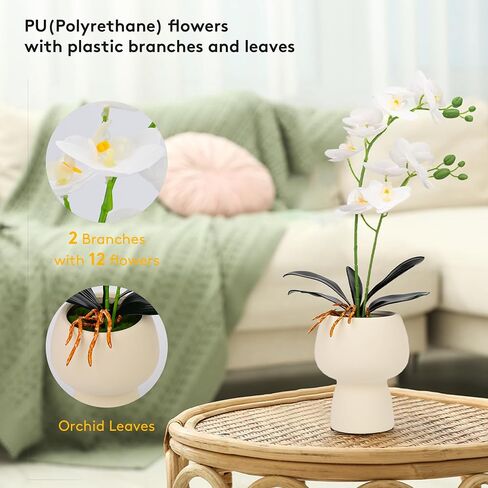 Artificial Fake Flowers for Home/Wedding Decoration, Simulated Peony Flowers with Glass Vase - 14.96 inches, Made of Realistic Plastic Material,A Great Gift for Anyone in Saudi Arabia