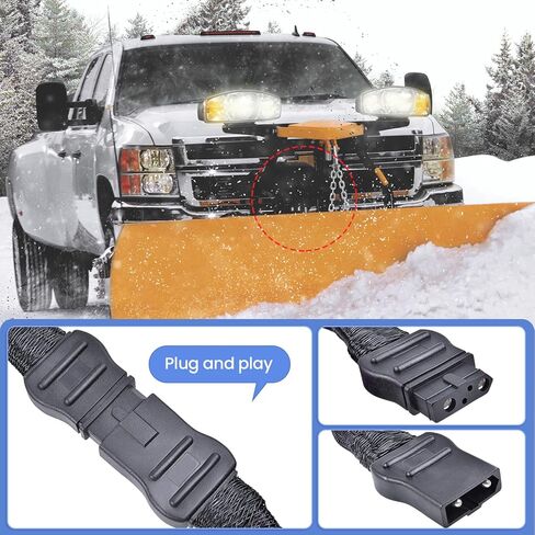 21294 61169 2-Pin Battery Cable Harness Kit Plow Side 21294 8245 & Truck Side 61169 8274 fit for Western Fisher Snow Plows in Kuwait