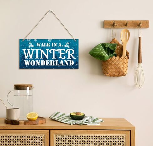 Kitchen Decor, Decorative Wood Hanging Wood Plaque, Funny Home Decor for Christmas Holiday, Party Decoration Ornament, Rustic Wooden Holiday Decor, Door Hanger, Christmas Wall Decor With Rope in Saudi Arabia