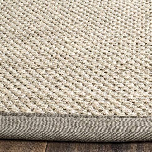 SAFAVIEH Natural Fiber Collection Area Rug - 8' x 10', Marble & Beige, Border Sisal Design, Easy Care, Ideal for High Traffic Areas in Living Room, Bedroom (NF143C) in Saudi Arabia