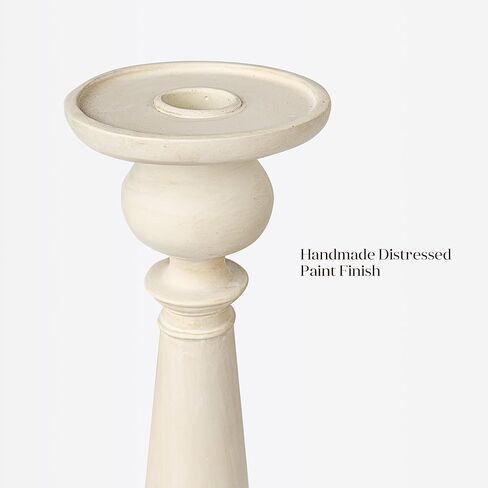 AELS Tall Candle Holders Set of 3, Rustic Candlestick Holder, Vintage Centerpiece Table Decorations, Fireplace Mantel Decor, Elegant Antique Candle Holder Decor, Gift Ideas, Distressed Gold in Kuwait