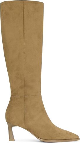 MICIFA Burgundy Kitten Heel Knee High Boots for Women Side Zipper Tall Leather Boots Pointed Toe Fall Dress Boots in Saudi Arabia