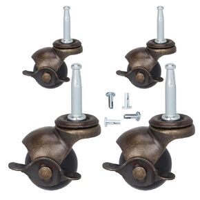 2.0 Inch Stem Caster Wheels, Antique Furniture Wheels 5/16 Inch x 1-1/2 Inch (8 x 38mm) Swivel Caster for Furniture Casters Sofa Chair Cabinet Set of 4