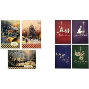 Hallmark Thomas Kinkade Boxed Christmas Cards Assortment, Snowy Scenes (3 Designs, 24 Cards with Envelopes)