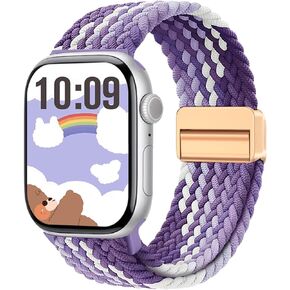 Braided Band for Kids Apple-Watch Band - 3 Pack Nylon Elastic Adjustable Replacement Bands for Iwatch Ultra Series 9 8 7 6 5 4 3 SE SE2 38mm 40mm 41mm 42mm 44mm 45mm 49mm for Teen Girls Boys Wrist