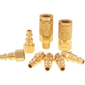 SUNGATOR Air Coupler and Plug Kit, Quick Connector Air Fittings, 1/4 Inch NPT Industrial Brass Air Hose Fitting (8-Piece)
