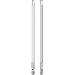 HARFINGTON 2pcs Hex Head Wrench Drill Bit 6mm (H6) Metric 1/4" Hex Shank 100mm (4") Long Magnetic S2 Steel Screwdriver Bits Industrial Grade Hexagon Flat Tip Drill Bits for Screws