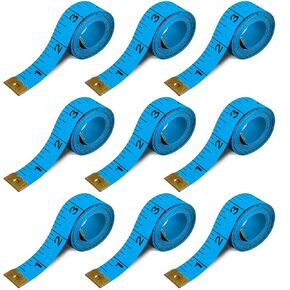 Tape Measure Fabric Measuring Tape Soft Cloth Tape Measure Body Sewing Measuring Tape Double Scale Seamstress Tape Measurement for Sewing Cloth 60 inch, 9 PCS Craft Vinyl Tailor Ruler for Weight Loss