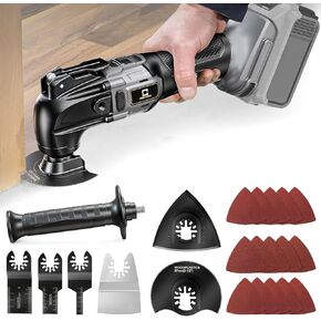 Cordless Oscillating Tool Compatible with Makita Battery, Brushless-Motor Tool with Auxiliary Handle, Oscillating Multi-Tool for Scraping, Sanding,Cutting Wood(Battery Not Included)
